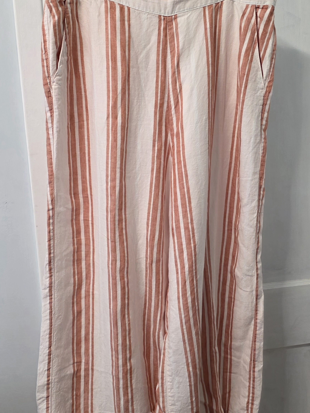 Christian Siriano Striped Pull-On Pants in Coral & White